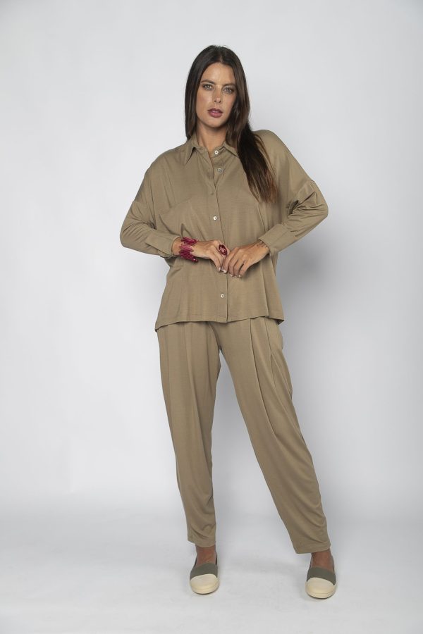 Conjunto Veneza Feminino em Malha com Botões e Bolsos - Imagem 1