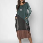 Vestido em Malha Estampado - Petróleo