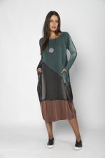Vestido em Malha Estampado - Petróleo