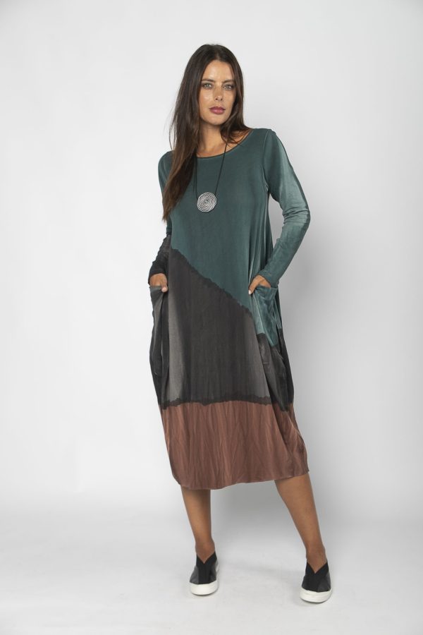 Vestido em Malha Estampado - Petróleo - Imagem 1