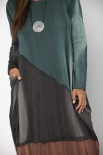 Vestido em Malha Estampado - Petróleo - Imagem 3