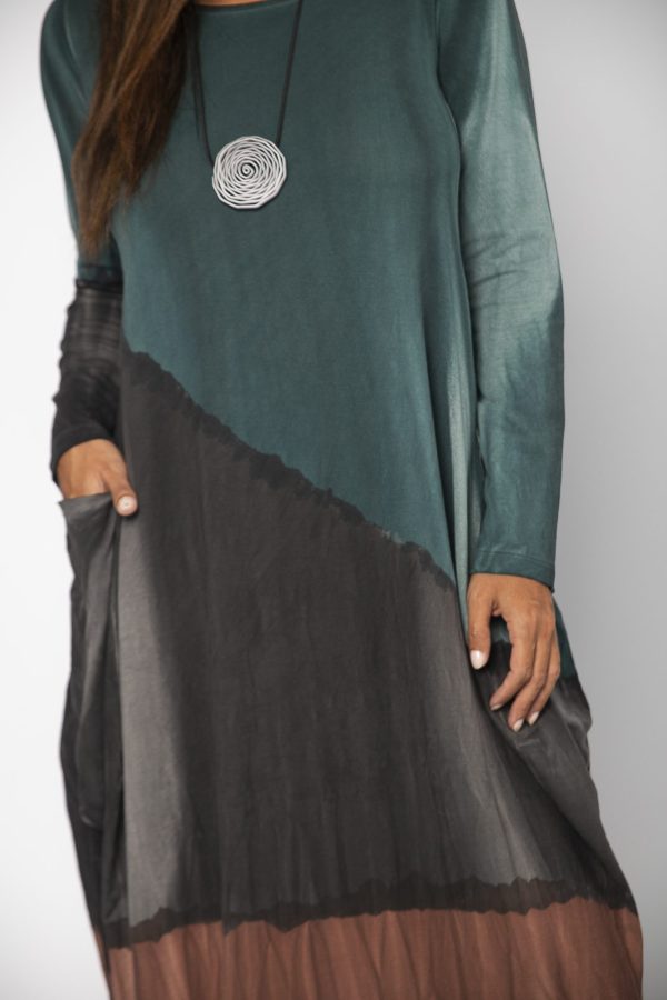 Vestido em Malha Estampado - Petróleo - Imagem 3