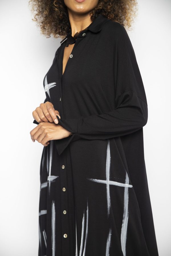Chemisie Longo em Malha Estampado - Preto - Imagem 4