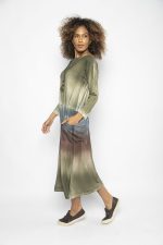 Vestido em Malha Manga Longa com Bolsos - Verde - Imagem 6
