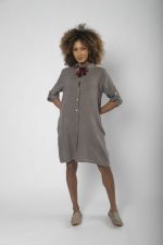 Vestido em Linho com Botões Madrepérola - Imagem 10