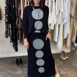 Conjunto Feminino em Malha Estampado - Preto