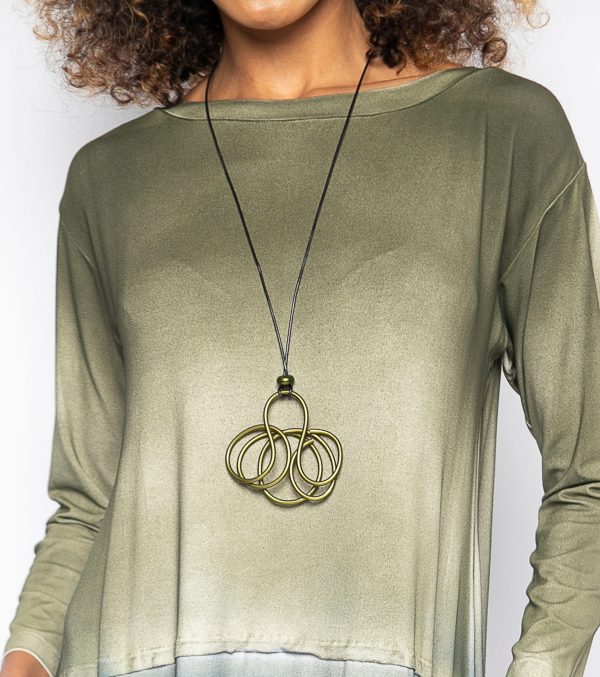 Colar Monica Krexa em Alumínio - Verde Militar - Imagem 1