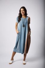 Vestido Street Estampado com Manga Curta em Malha - Bicolor