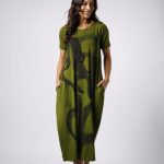 Vestido Street em Malha Estampado Manga Curta- Pistache