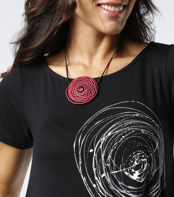 Colar Monica Krexa em Alumínio - Vermelho - Imagem 1