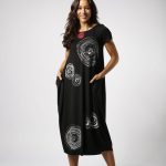 Vestido Em Malha Manga Curta - Preto