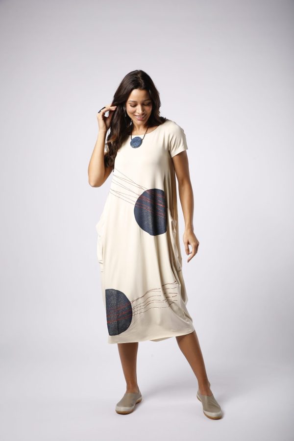 Vestido Italy Com Manga Curta - Cru - Imagem 1
