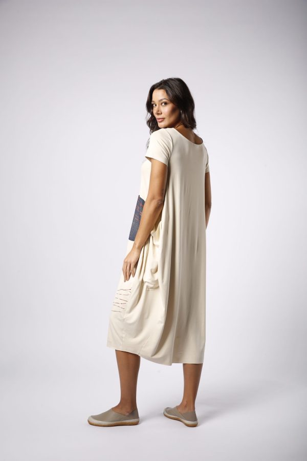 Vestido Italy Com Manga Curta - Cru - Imagem 5