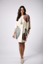 Vestido Feminino Estampado Curto - Areia