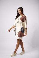 Vestido Feminino Estampado Curto - Areia - Imagem 4