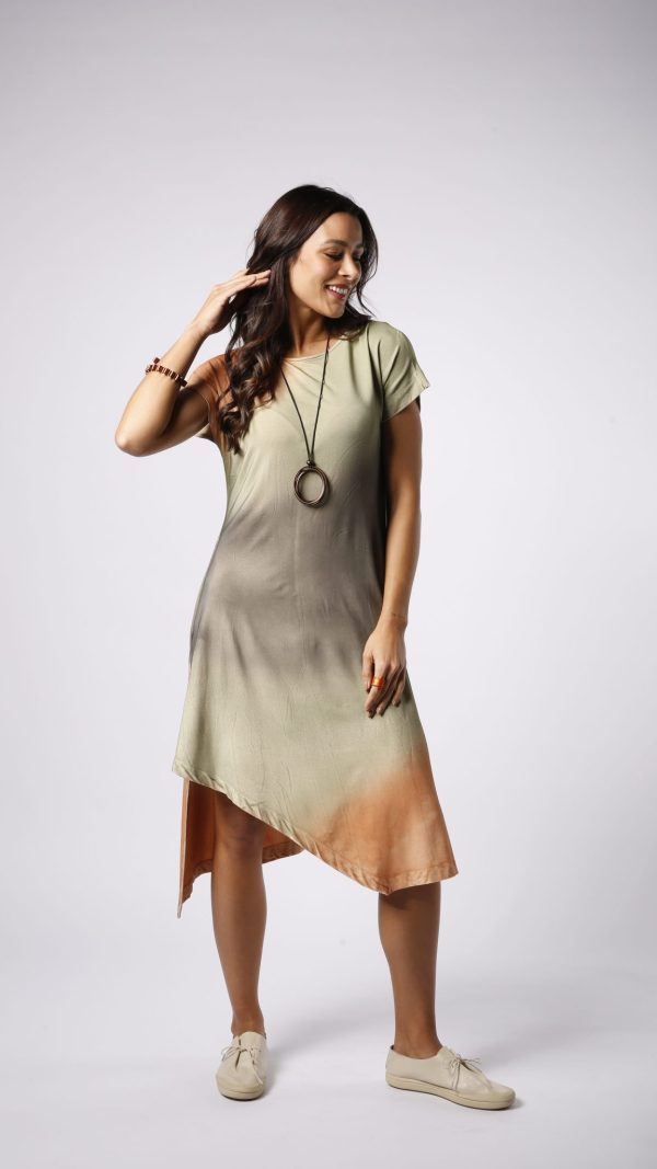 Vestido Genebra Manga Curta - Bicolor