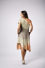 Vestido Em Malha Manga Curta - Bicolor - Imagem 5