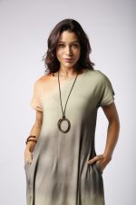 Vestido Em Malha Manga Curta - Bicolor - Imagem 2