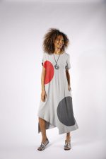 Vestido Genebra Manga Curta - Cinza
