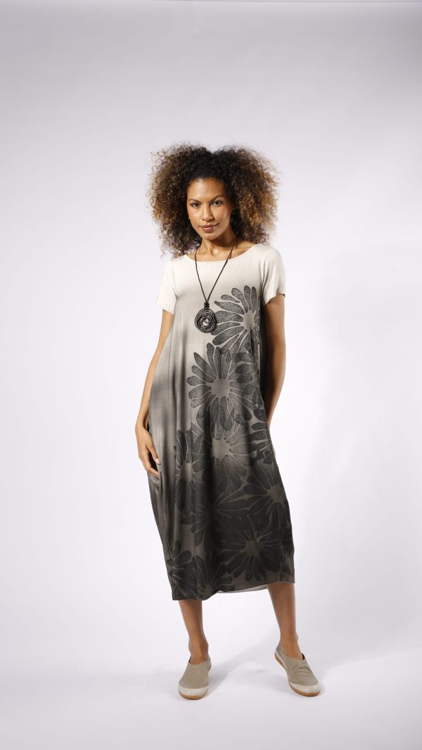 Vestido Italy Com Manga Curta - Degradê
