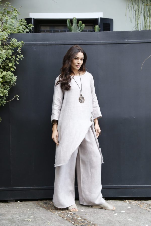 Conjunto Tunica Em Linho - Marrom / Caqui - Imagem 6
