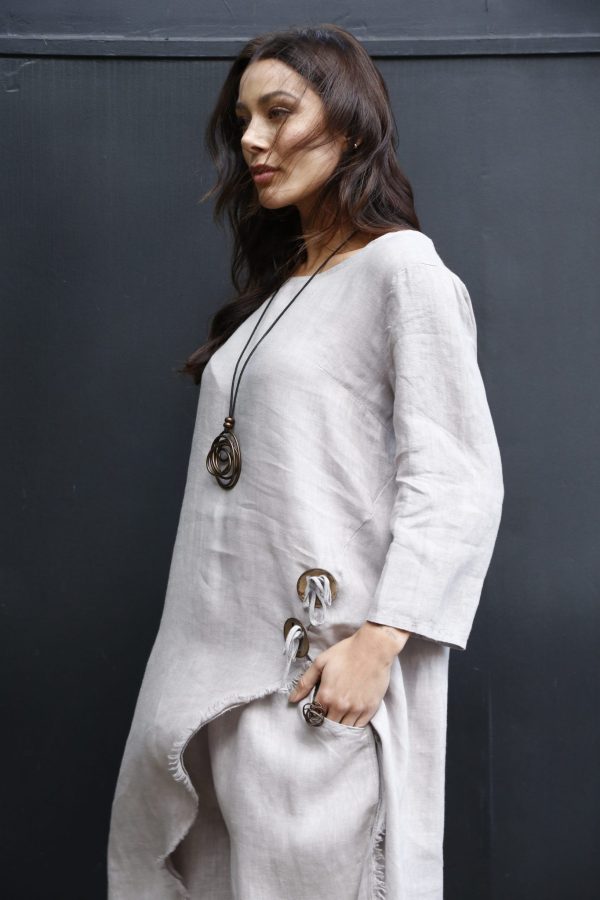 Conjunto Tunica Em Linho - Marrom / Caqui - Imagem 7