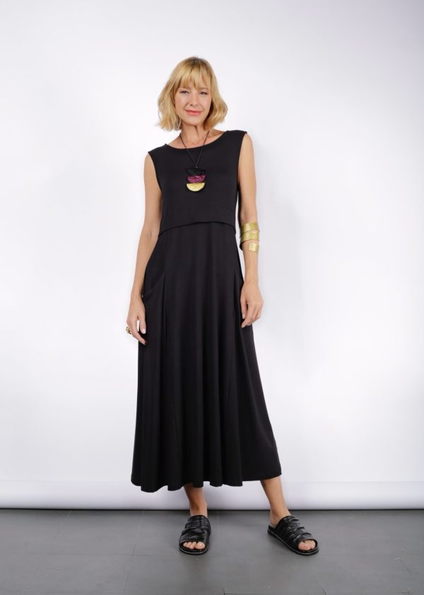 Vestido Holanda Sem Manga - Preto / Cereja - Imagem 2
