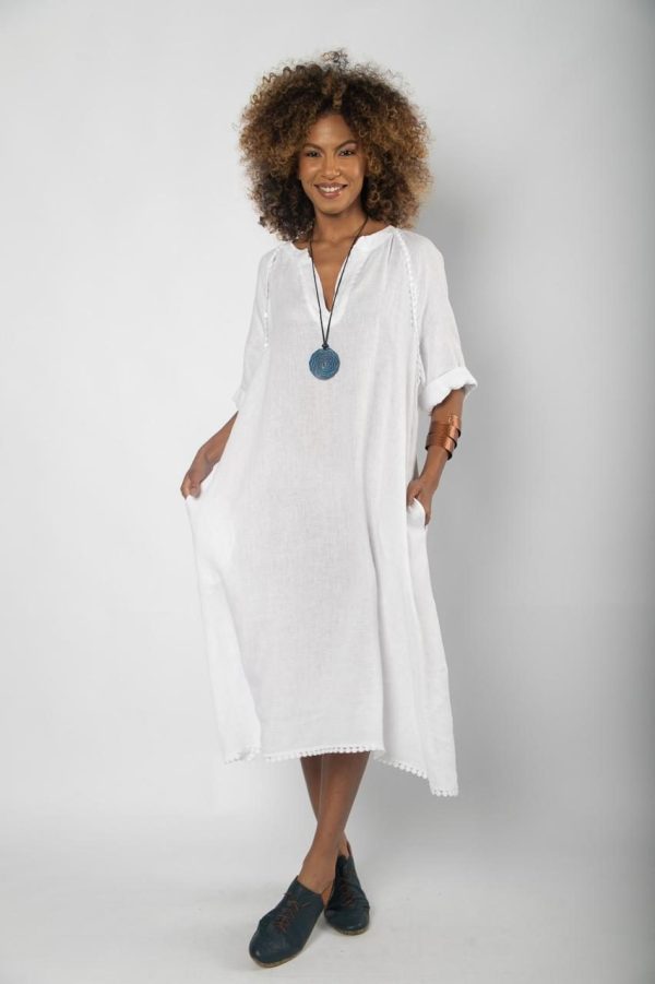 Vestido Em Linho Barra - Cores - Imagem 1