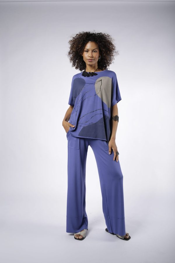 Conjunto Em Malha Com Manga Curta - Azul - Imagem 1