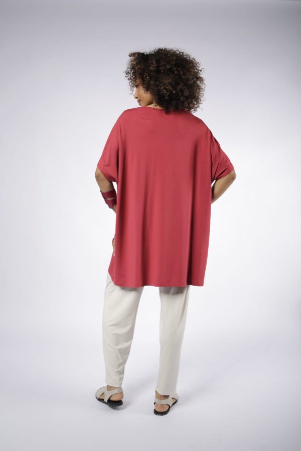 Blusa Havana Manga Curta - Vermelha - Imagem 4