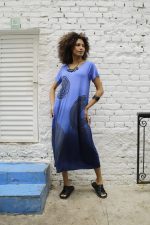 Vestido Street Com Manga Curta - Azul