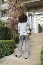 Conjunto Feminino Em Malha Estampado - Cinza - Imagem 4