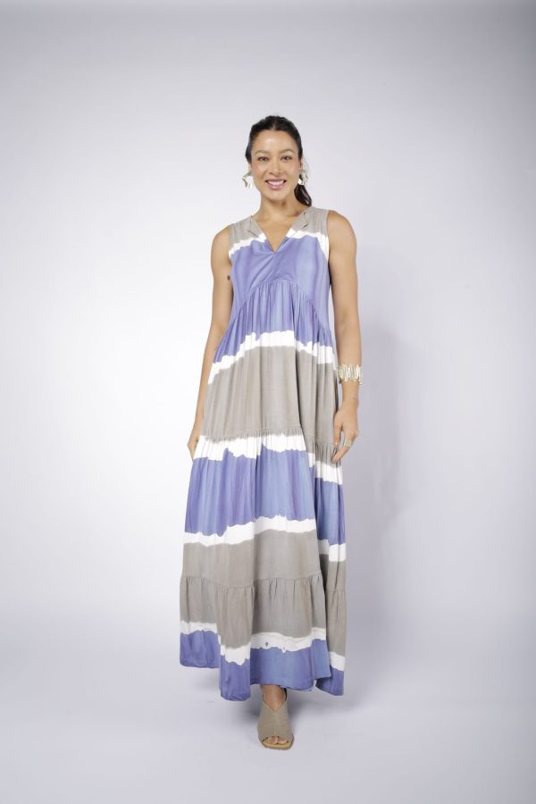 Vestido Em Malha Sem Manga - Listrada - Imagem 1