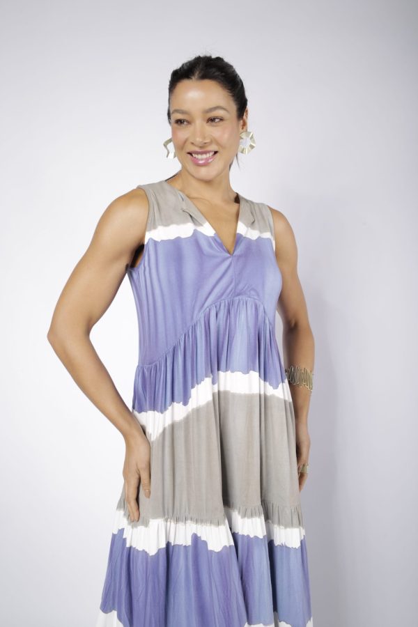 Vestido Em Malha Sem Manga - Listrada - Imagem 2
