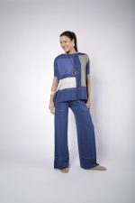 Conjunto Em Malha Com Mangas Curtas - Marinho