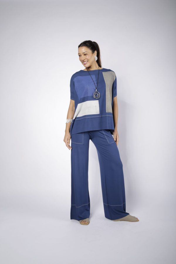 Conjunto Em Malha Com Mangas Curtas - Marinho - Imagem 1