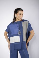 Conjunto Em Malha Com Mangas Curtas - Marinho - Imagem 2