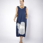 Vestido Em Malha Estampado Sem Mangas - Marinho