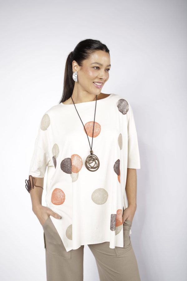 Blusa Feminina Em Malha Com Mangas Curtas - Areia - Imagem 1