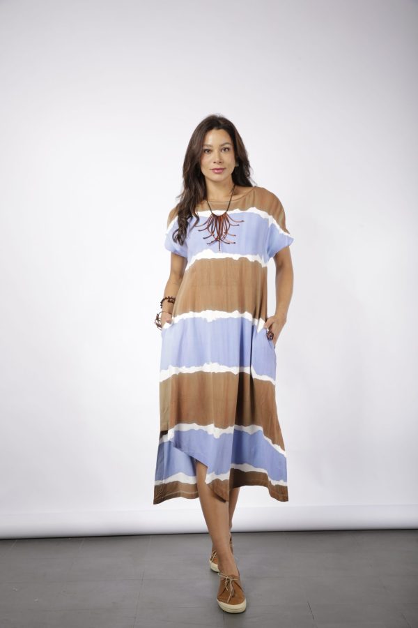 Vestido Genebra Com Manga Curta - Listrada - Imagem 1