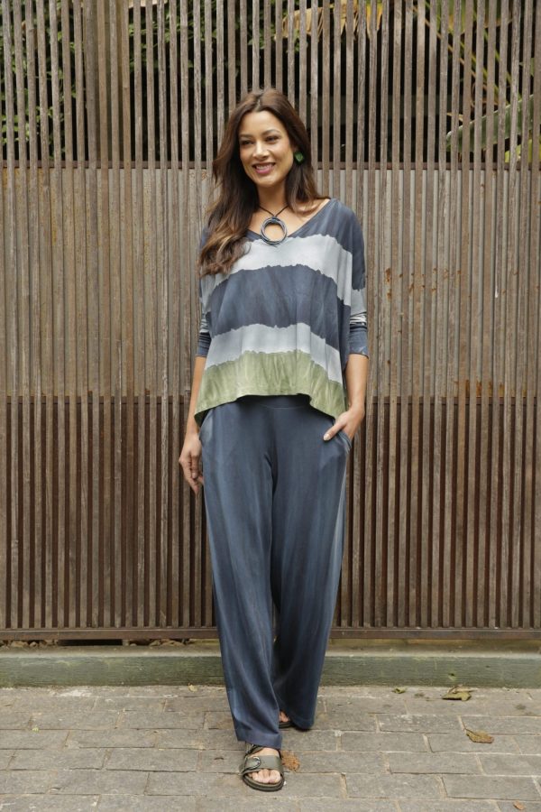 Conjunto Japão Gola Em V - Listrada - Imagem 1