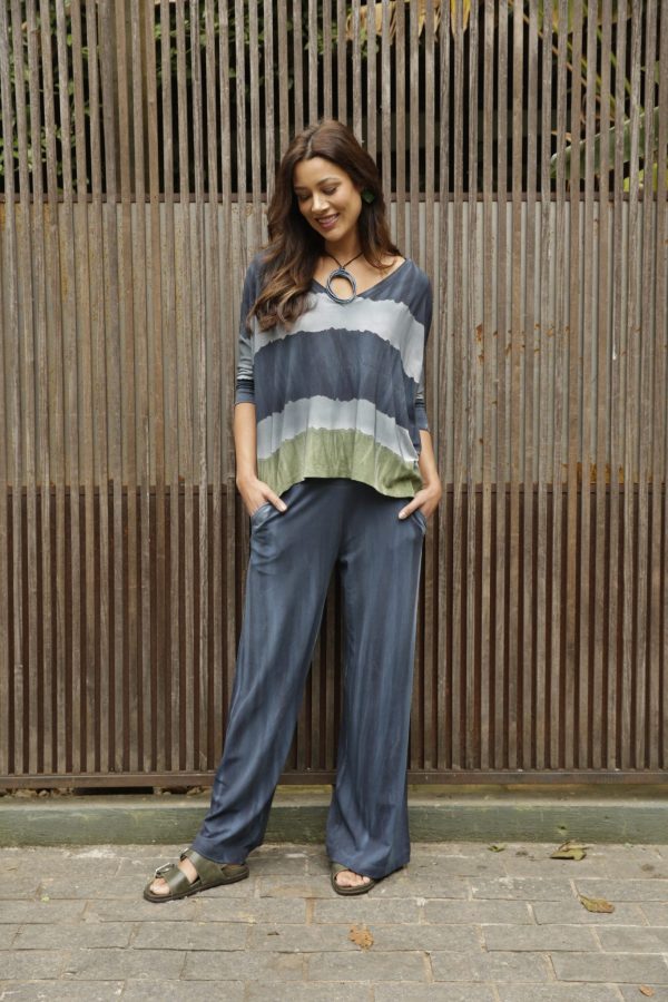 Conjunto Japão Gola Em V - Listrada - Imagem 3