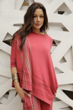 Conjunto Diagonal Com Manga Curta - Cereja - Imagem 2