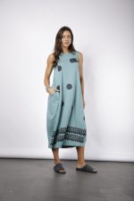 Vestido Feminino Em Malha Sem Manga - Azul - Imagem 3