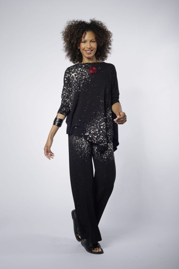 Conjunto Diagonal Com Manga Curta - Preto - Imagem 1