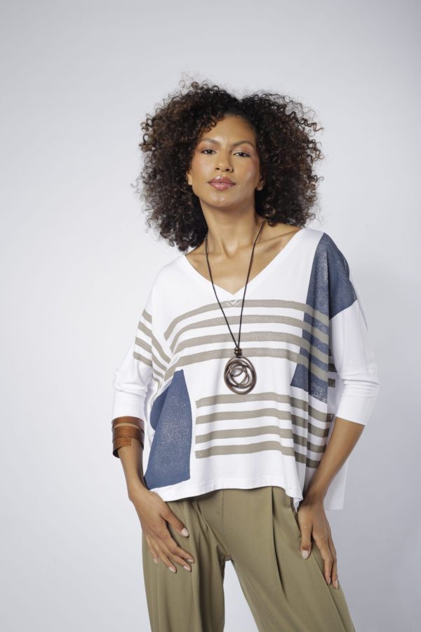 Blusa Japão Com Decote Em V - Estampado - Imagem 1