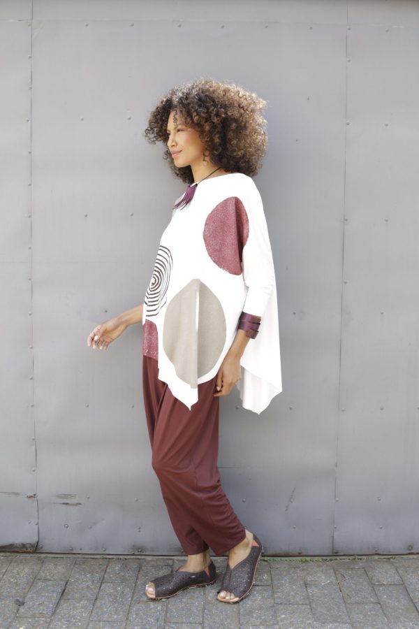 Blusa Diagonal Com Manga Curta - Off - Imagem 3