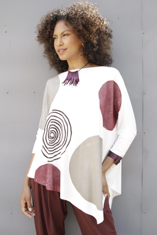 Blusa Diagonal Com Manga Curta - Off - Imagem 1