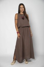 Conjunto Saia Em Linho Regata