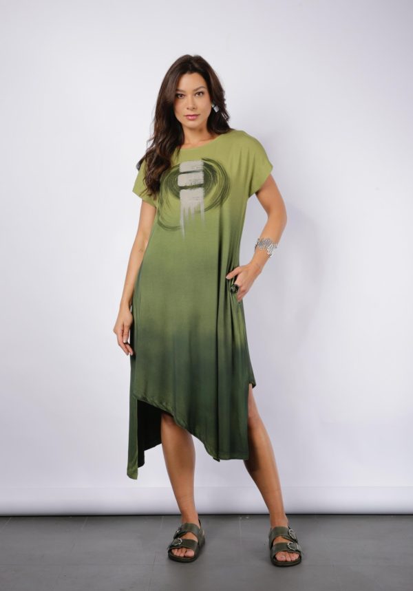 Vestido Genebra Com Manga Curta - Pistache - Imagem 1
